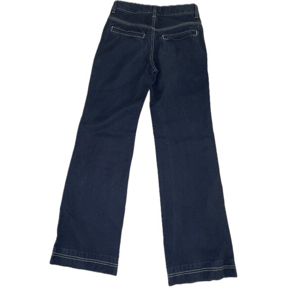 Y2k Diesel Women’s Wide Leg Navy Blue Canvas Pants White Stitching 25x31 - Picture 3 of 7